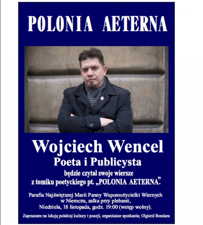 Zaproszenie na wieczór poetycki Wojciecha Wencla