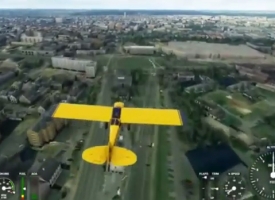 Lot nad Bydgoszczą w grze komputerowej