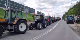 Droga na Szubin zablokowana – rolnicy prowadzą 24 godziną blokadę