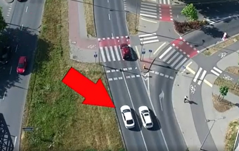 Policjanci z drona obserwowali bydgoskie przejścia dla pieszych