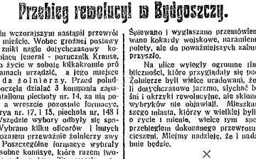W dniu 11 listopad 1918 roku w Bydgoszczy miała miejsce rewolucja