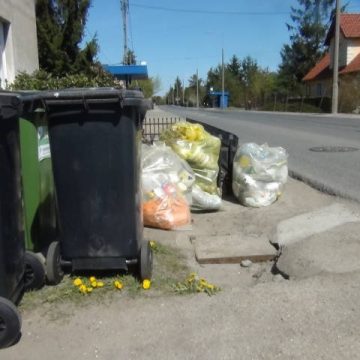 Komunalnik część odpadów zabrał, a pozostałe nadal leżą