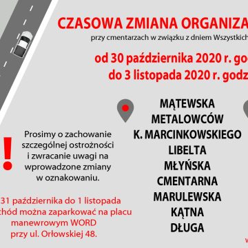 Zmiana organizacji ruchu przed inowrocławskimi cmentarzami