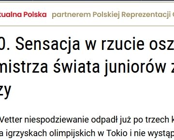 Zrzut ze strony sportowefakty WP