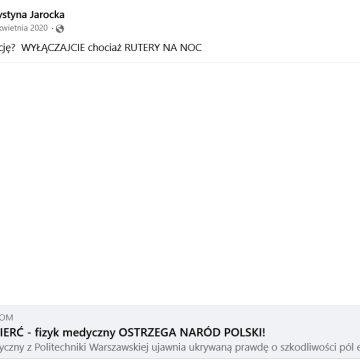 Ukraińcy są celowo przesiedlani do Polski a znajdujące się niemal w każdym domu routery wywołują choroby. Polityka paranoidalna próbuje wejść na bydgoskie salony