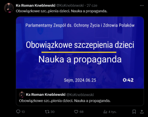 Kilka miesięcy po śmierci ks. Kneblewskiego jego profil wykorzystywany jest do polityki. Inni chcą zarobić na filmie Screenshot 2024-07-22 at 11-19-40 Ks Roman Kneblewski (@KsKneblewski) _ X