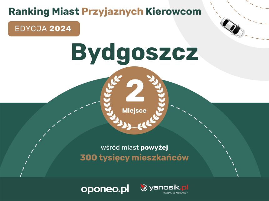 Bydgoszcz wchodzi na drugie miejsce w rankingu miast przyjaznych kierowcom. Spójrzmy jednak na dane