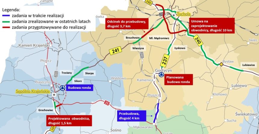 Są pieniądze na budowę obwodnicy Tucholi	, ale wystąpiła kolizja z gazociągiem