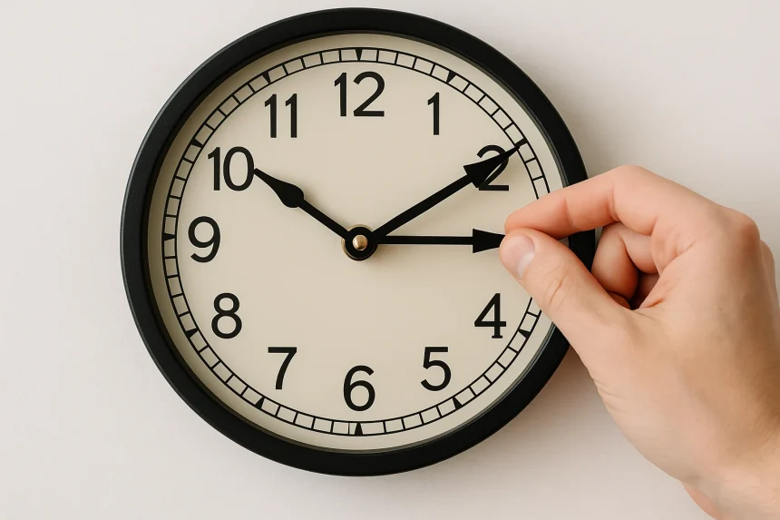 20251027_1423_Przesuwanie Zegara_simple_compose_01k8jx9540eh8s6skswbbn0ast W sobotę ponownie przesuwaliśmy wskazówki zegara. Jak długo jeszcze?
