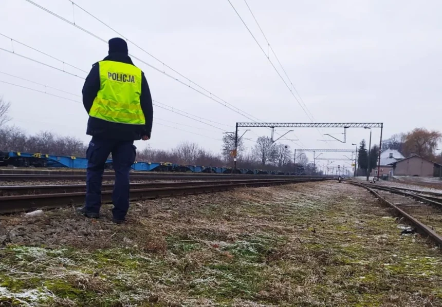 Policjanci patrolują tereny kolejowe