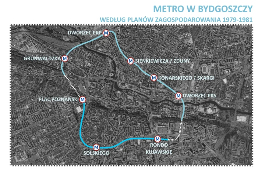 480270024_1553962955542770_2478599417126689689_n W przeszłości w Bydgoszczy planowano metro z estakadą nad Brdą