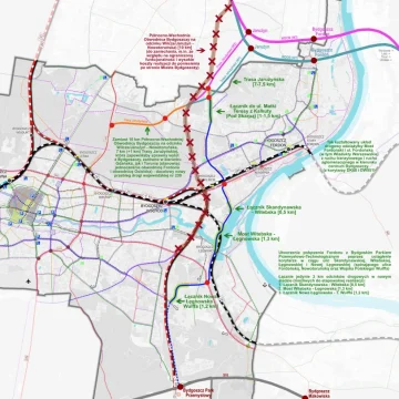 Koncepcja nowych ciągów drogowych, gdyby doszło do budowy wschodniej obwodnicy