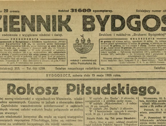 Screenshot 2026-05-12 at 14-15-20 Dziennik Bydgoski 1926 R.20 nr 110 - Treść publikacji - Kujawsko-Pomorska Biblioteka Cyfrowa Przewrót majowy okiem mieszkańca Bydgoszczy