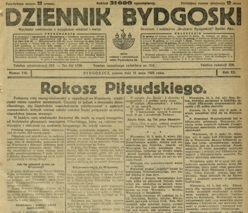 Bydgoszcz była lojalistyczna i nie przepadała za Piłsudskim