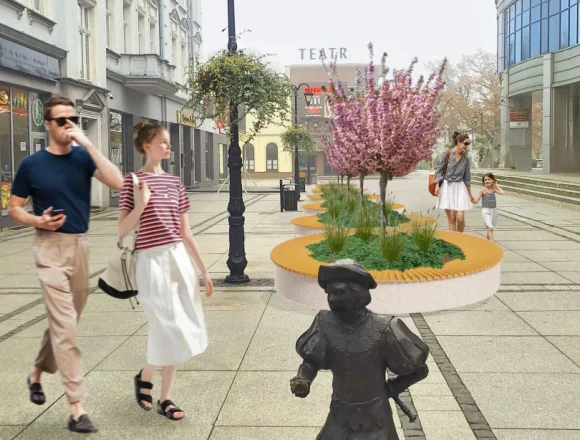 wizualizacja 7 - widok na Plac Klasztorny Centrum Inowrocławia przejdzie rewitalizacje. Będzie więcej zieleni