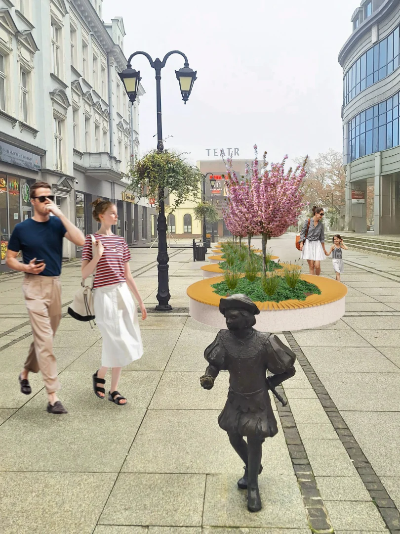 wizualizacja 7 - widok na Plac Klasztorny Centrum Inowrocławia przejdzie rewitalizacje. Będzie więcej zieleni