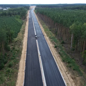 DJI_0421 Obwodnica Brzozy w dużej mierze już z asfaltem